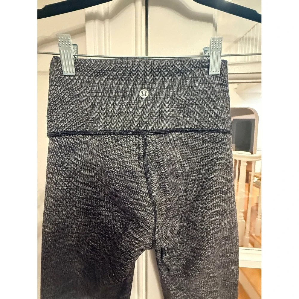 Lululemon High Times Pant Space Dye Heathered Black White Yoga Leggings Size 2
